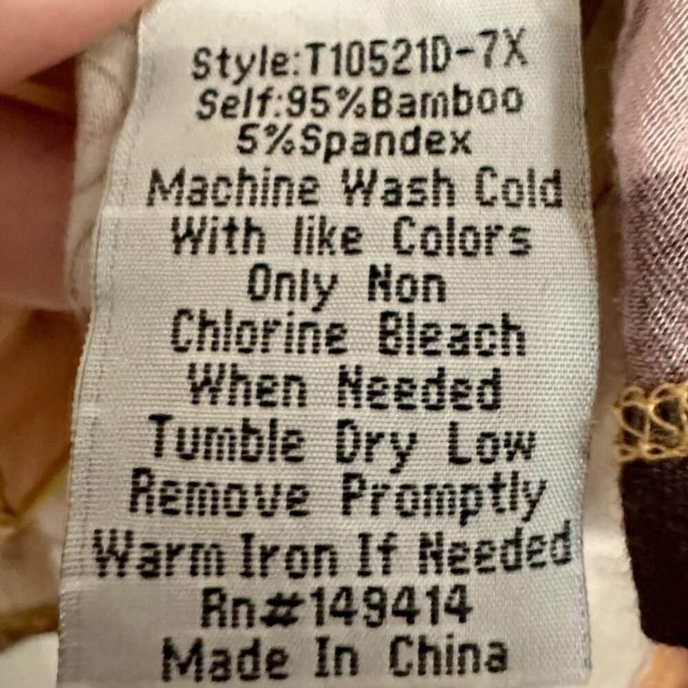 Johnny Was ECHO‎ FAVORITE Long Sleeve V-Neck Swing TEE 1X - Picture 5 of 8